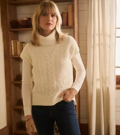 Online Hatley Cable Knit Vest - Winter White