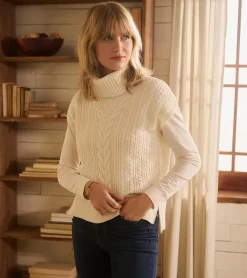 Online Hatley Cable Knit Vest - Winter White