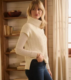 Online Hatley Cable Knit Vest - Winter White