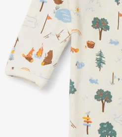 Hot Hatley Camping Animals Newborn Zip-Up Footed Sleeper