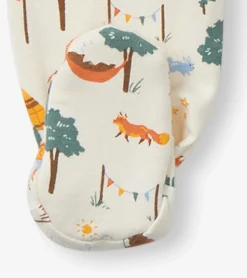 Hot Hatley Camping Animals Newborn Zip-Up Footed Sleeper