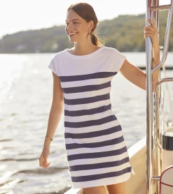 Hot Hatley Capri Dress - Patriot Blue Stripes