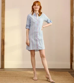 Best Hatley Cara Shirt Dress - Light Blue Stripes