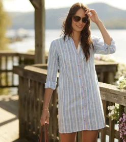 Best Hatley Cara Shirt Dress - Light Blue Stripes