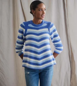 Discount Hatley Chevron Swing Sweater - Navy Blue