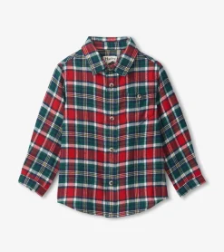 Outlet Hatley Christmas Plaid Toddler Button Down Shirt