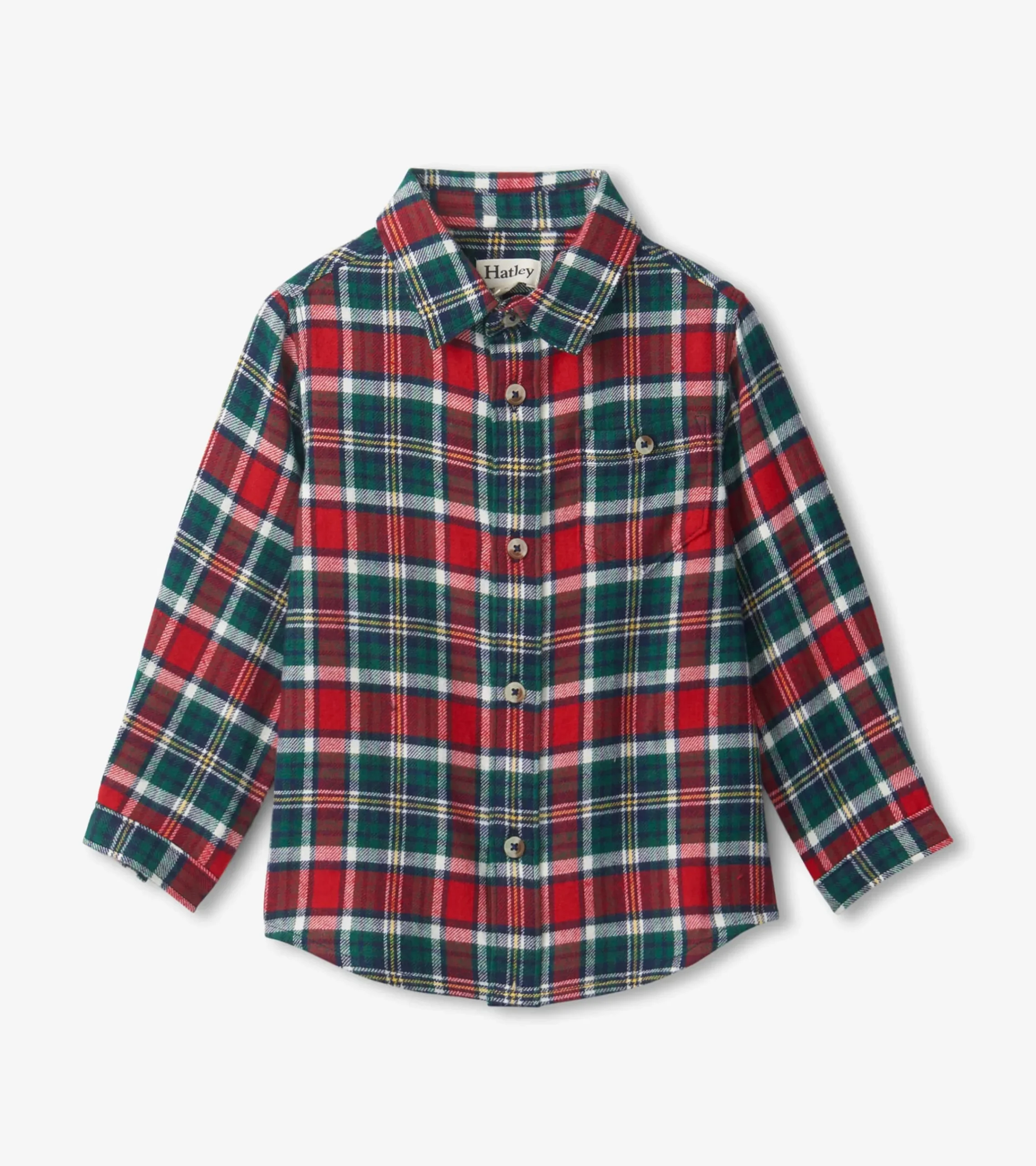 Outlet Hatley Christmas Plaid Toddler Button Down Shirt