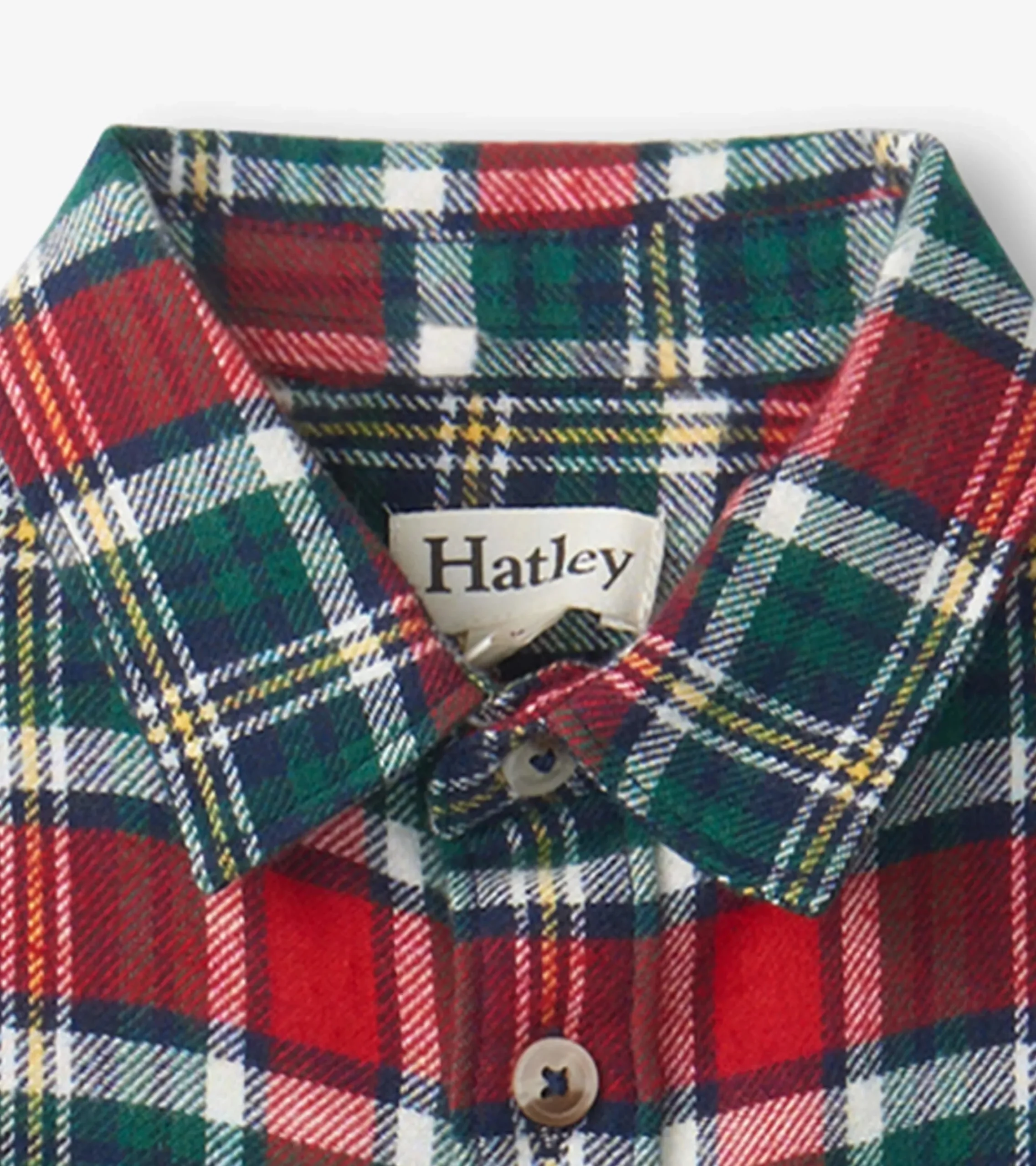 Outlet Hatley Christmas Plaid Toddler Button Down Shirt