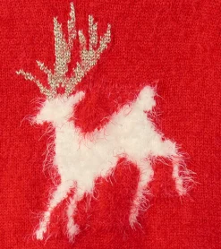 Hot Hatley Christmas Reindeer Fuzzy Sweater Dress
