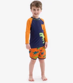 Outlet Hatley Colourblock Dino Long Sleeve Pocket Rashguard