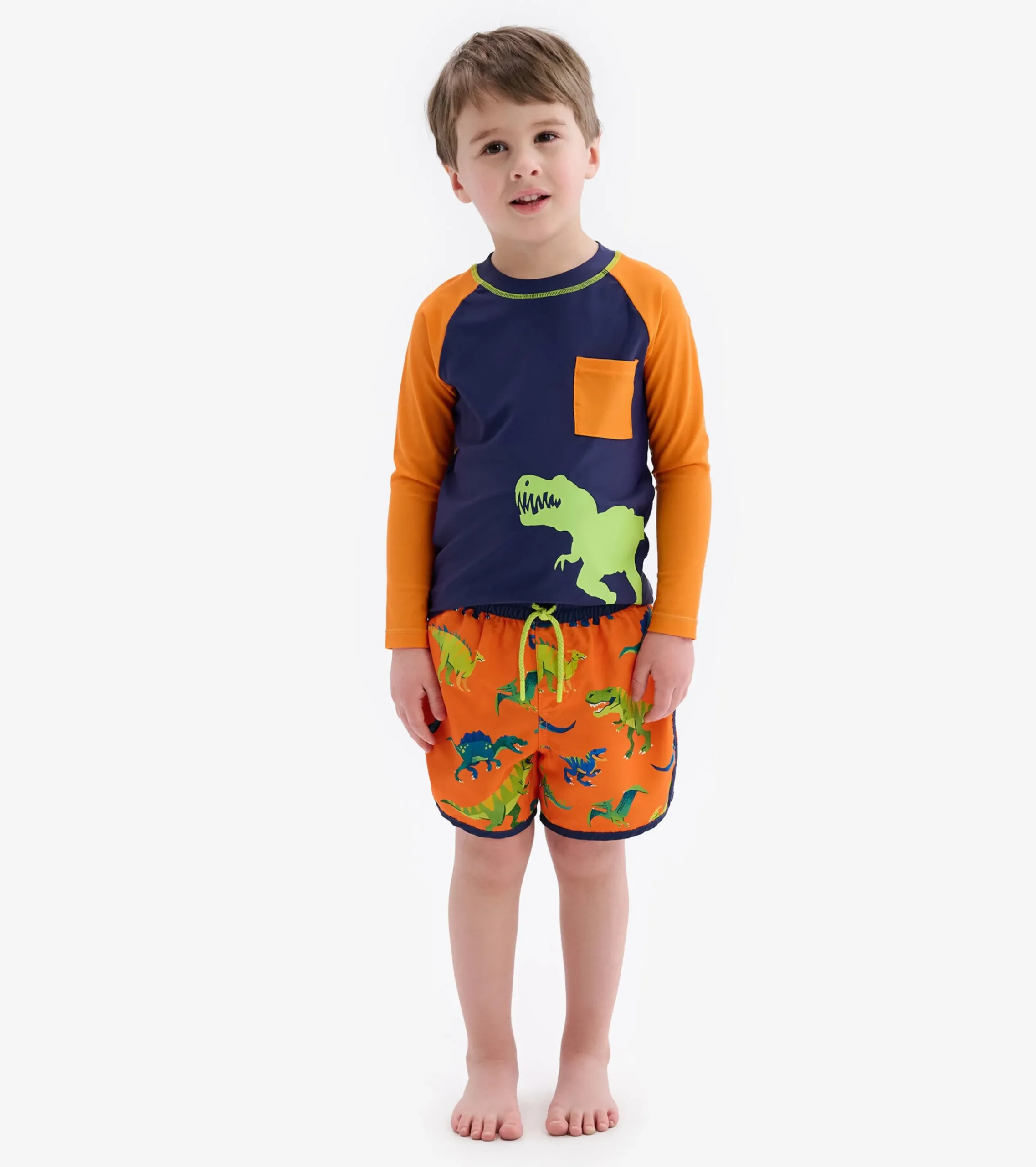 Clearance Hatley Colourblock Dino Swim Shorts