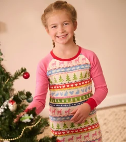 Clearance Hatley Cream Painted Fair Isle Raglan Kids Organic Cotton Pajama Set