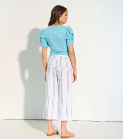 Sale Hatley Cropped Wide Leg Pants - Sunny Stripes