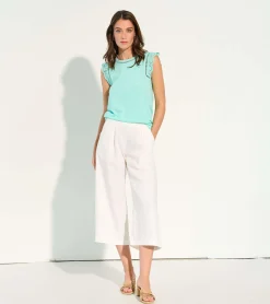 Best Hatley Cropped Wide Leg Pants - White