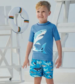 New Hatley Deep Sea Shark Short Sleeve Rashguard