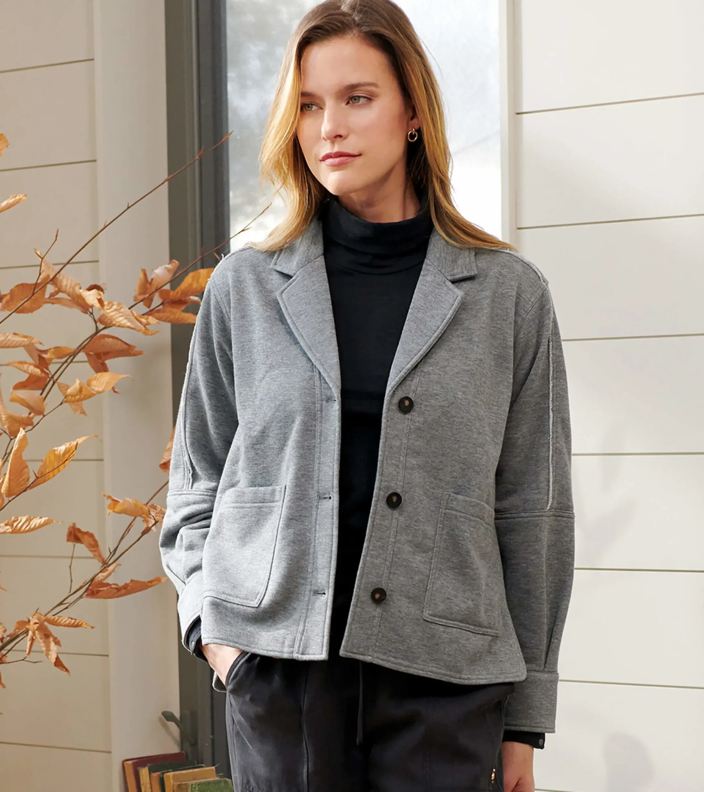 Best Hatley Emily Relaxed Blazer - Charcoal Melange