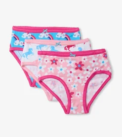 Outlet Hatley Fun Prints Girls Brief Underwear 3 Pack