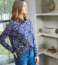 Clearance Hatley Funnel Neck Top - Patriot Checks