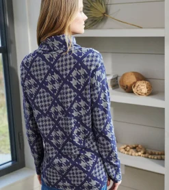 Clearance Hatley Funnel Neck Top - Patriot Checks