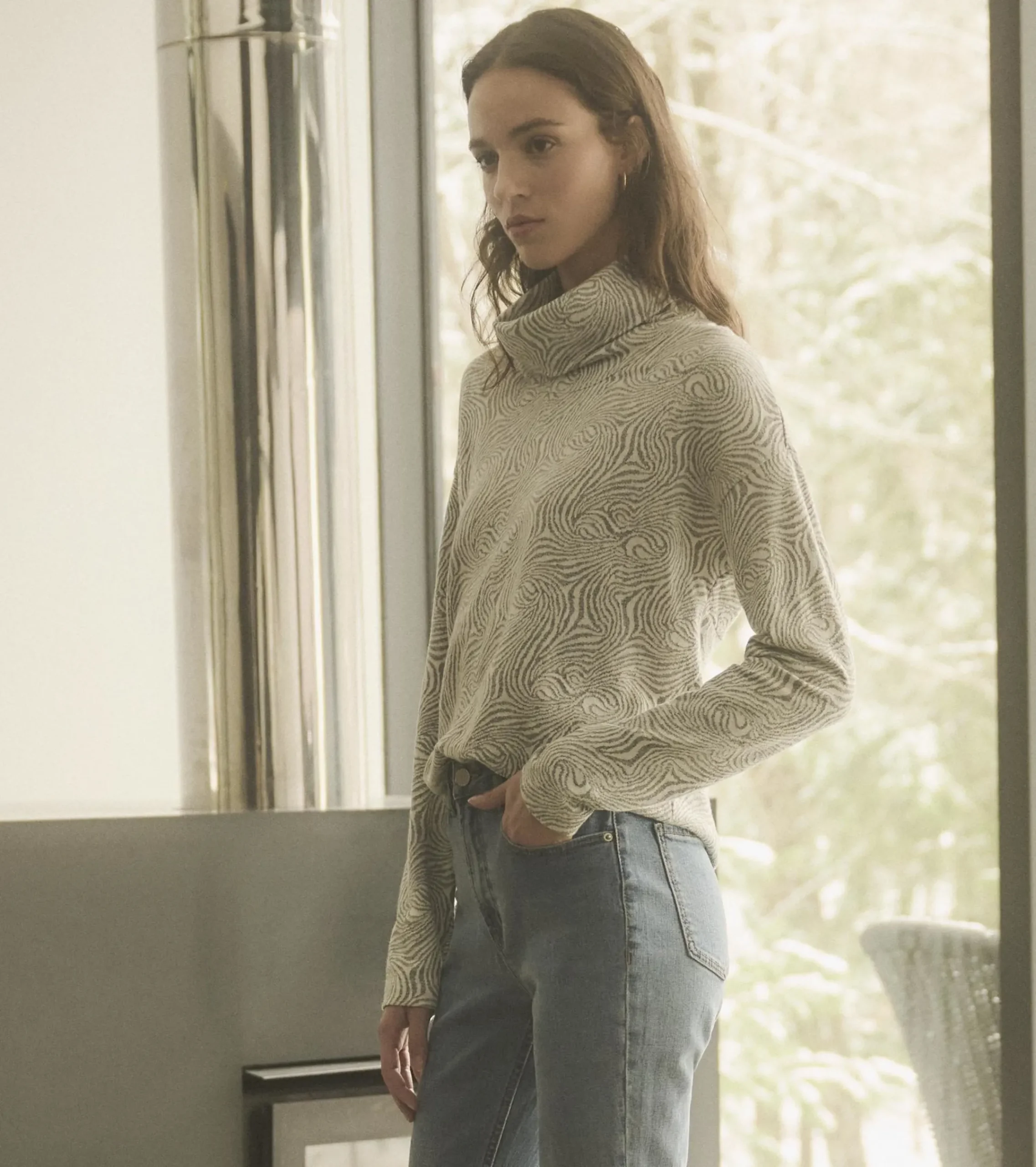 Sale Hatley Funnel Neck Top - Textured Swirl