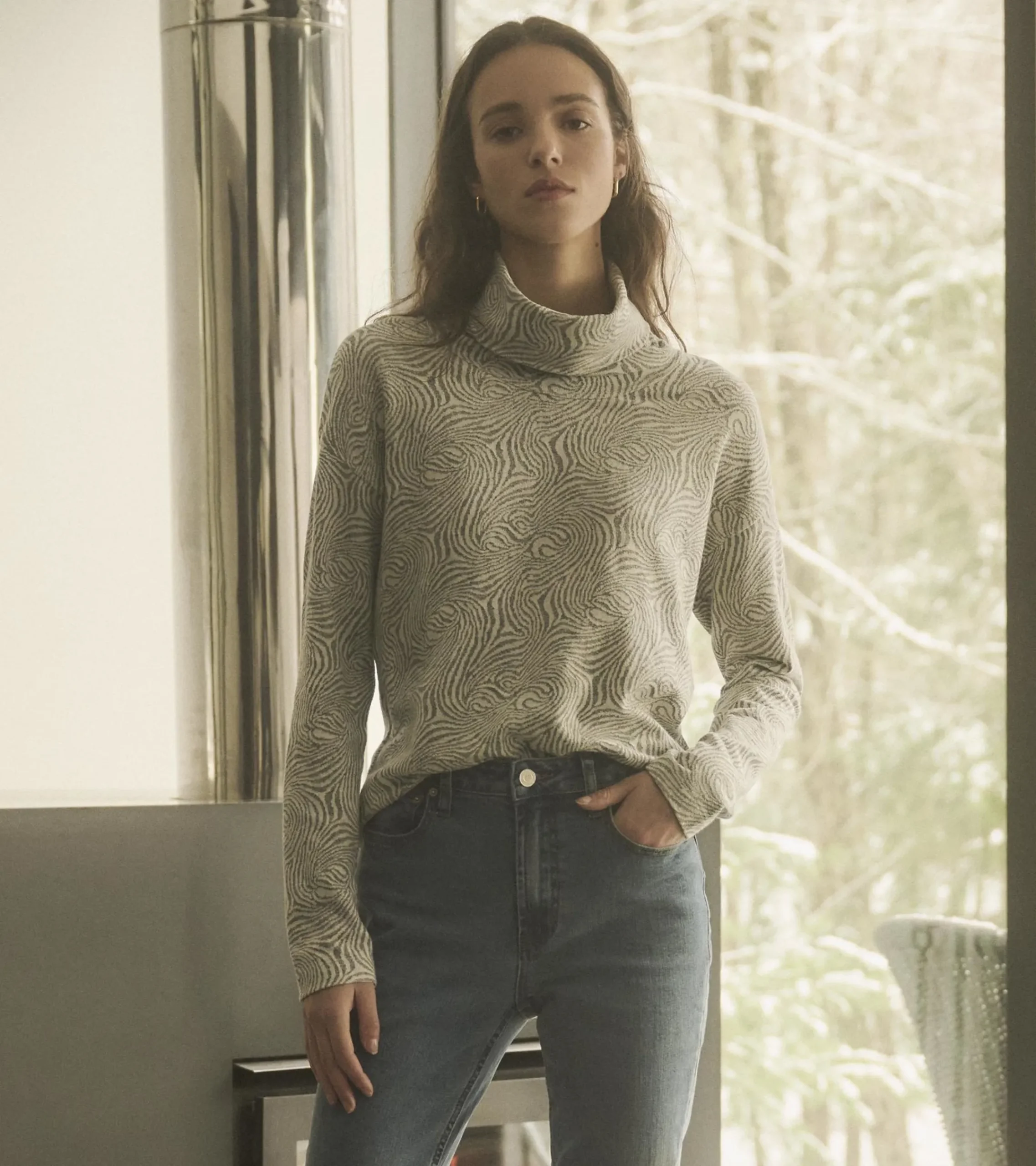 Sale Hatley Funnel Neck Top - Textured Swirl