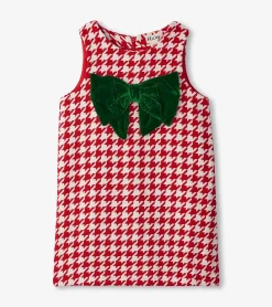 Clearance Hatley Girls Big Bow Houndstooth Dress