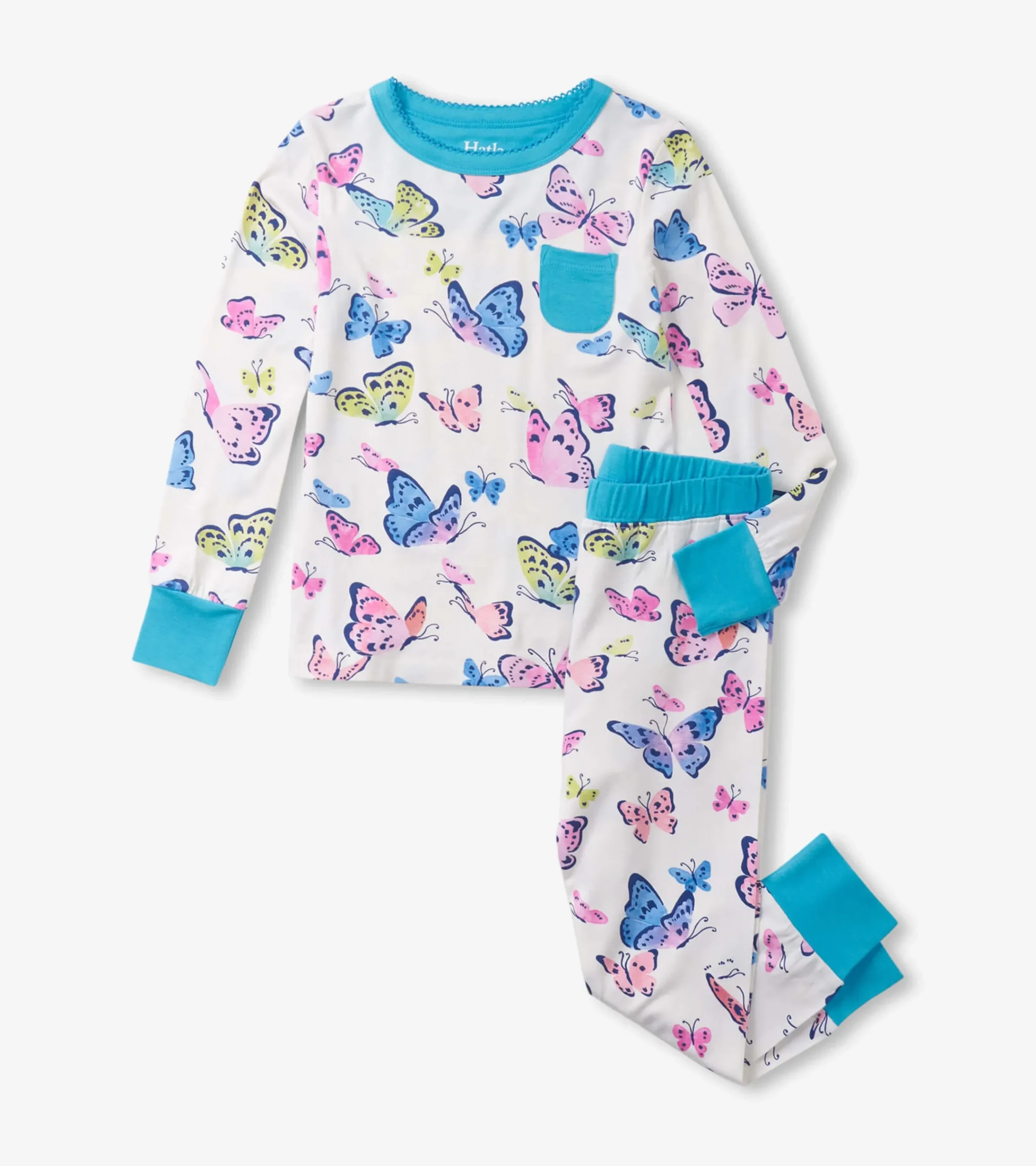 Sale Hatley Girls Big Butterflies Bamboo Pajama Set