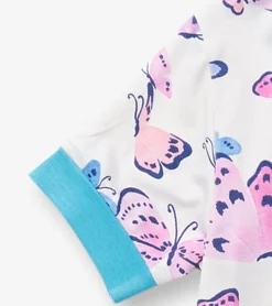 Hot Hatley Girls Big Butterflies Bamboo Short Pajama Set