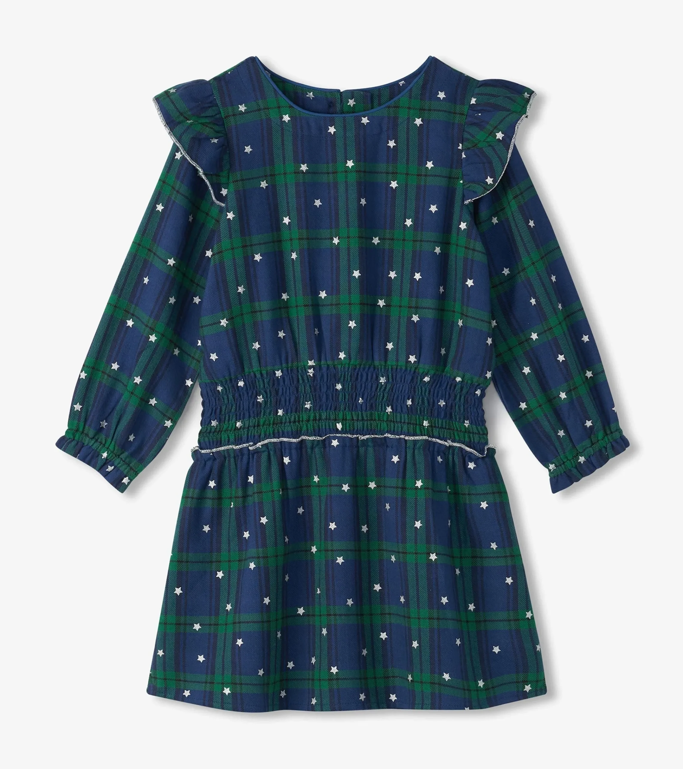 Hot Hatley Girls Blackwatch Plaid Smocked Waist Dress
