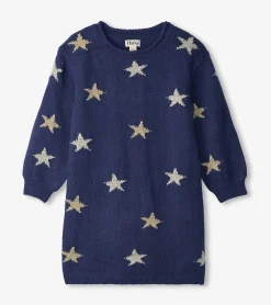 Sale Hatley Girls Blue Starlight Sweater Dress