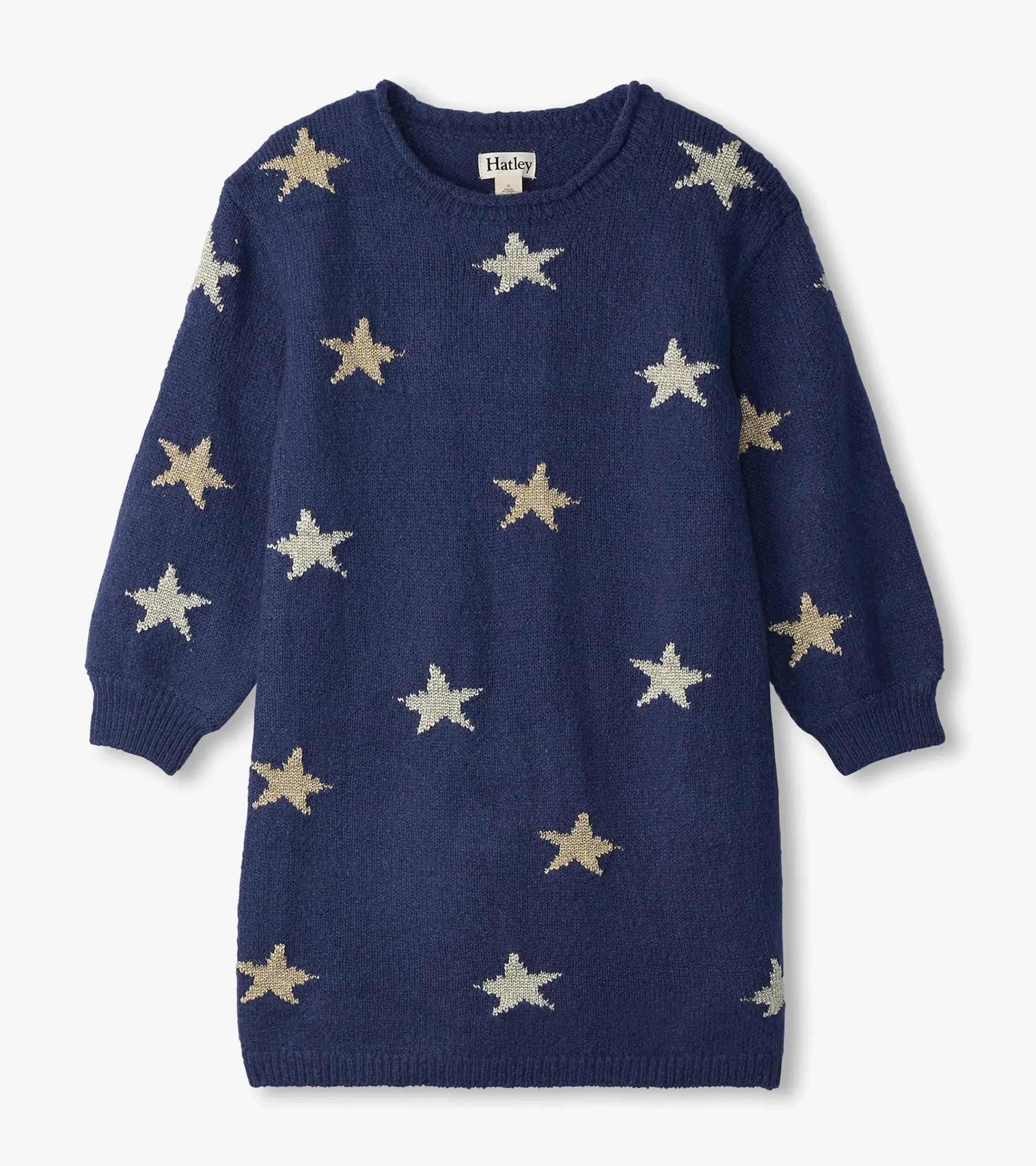 Sale Hatley Girls Blue Starlight Sweater Dress