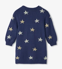 Sale Hatley Girls Blue Starlight Sweater Dress