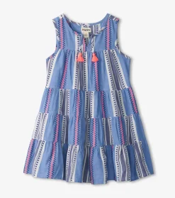 Hatley Girls Boho Stripe Tiered Dress