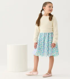 New Hatley Girls Cami Lace Fuzzy Mixed Sequin Skirt Dress