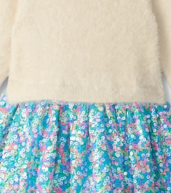 New Hatley Girls Cami Lace Fuzzy Mixed Sequin Skirt Dress