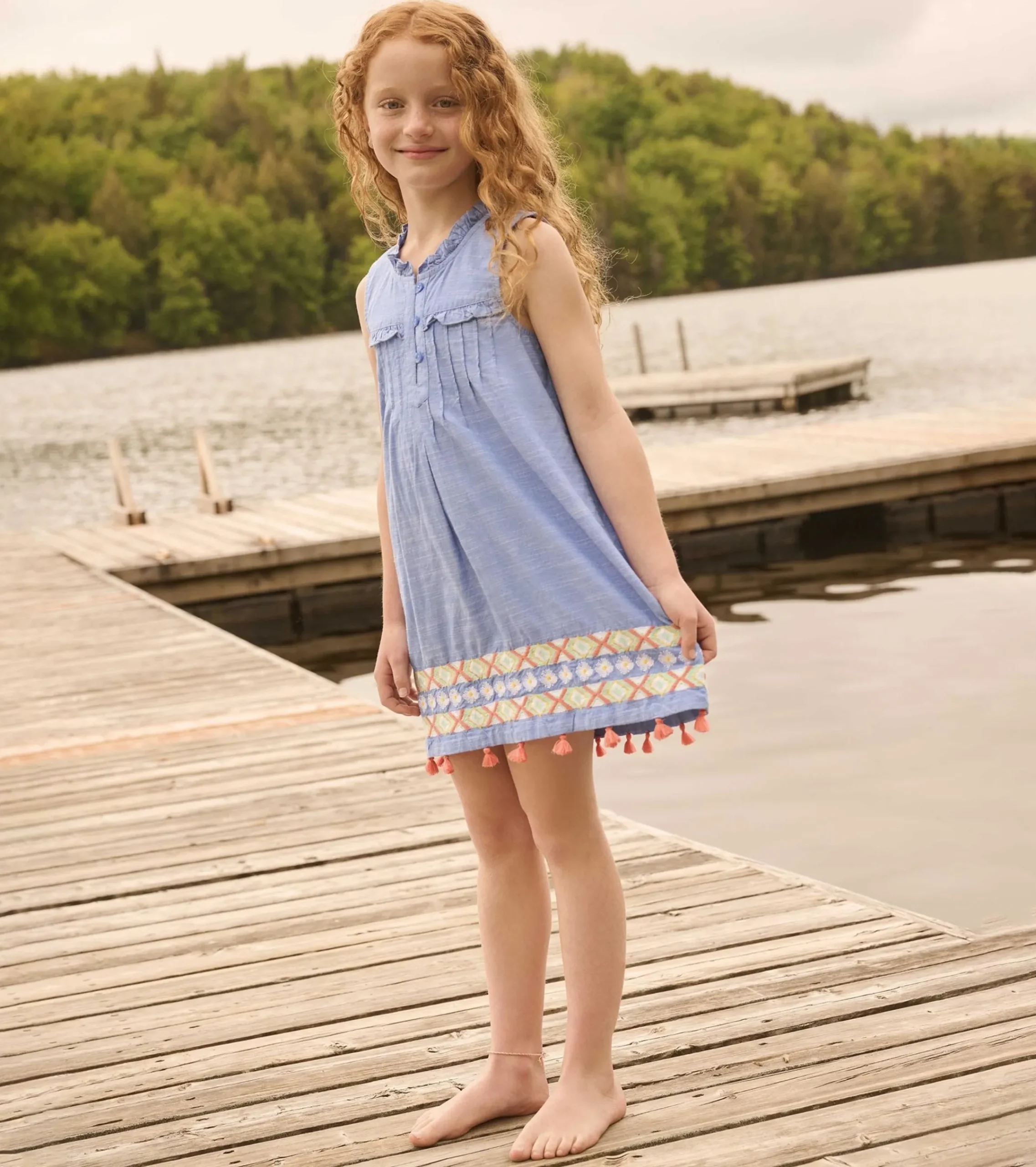 Discount Hatley Girls Chambray Pintuck Dress
