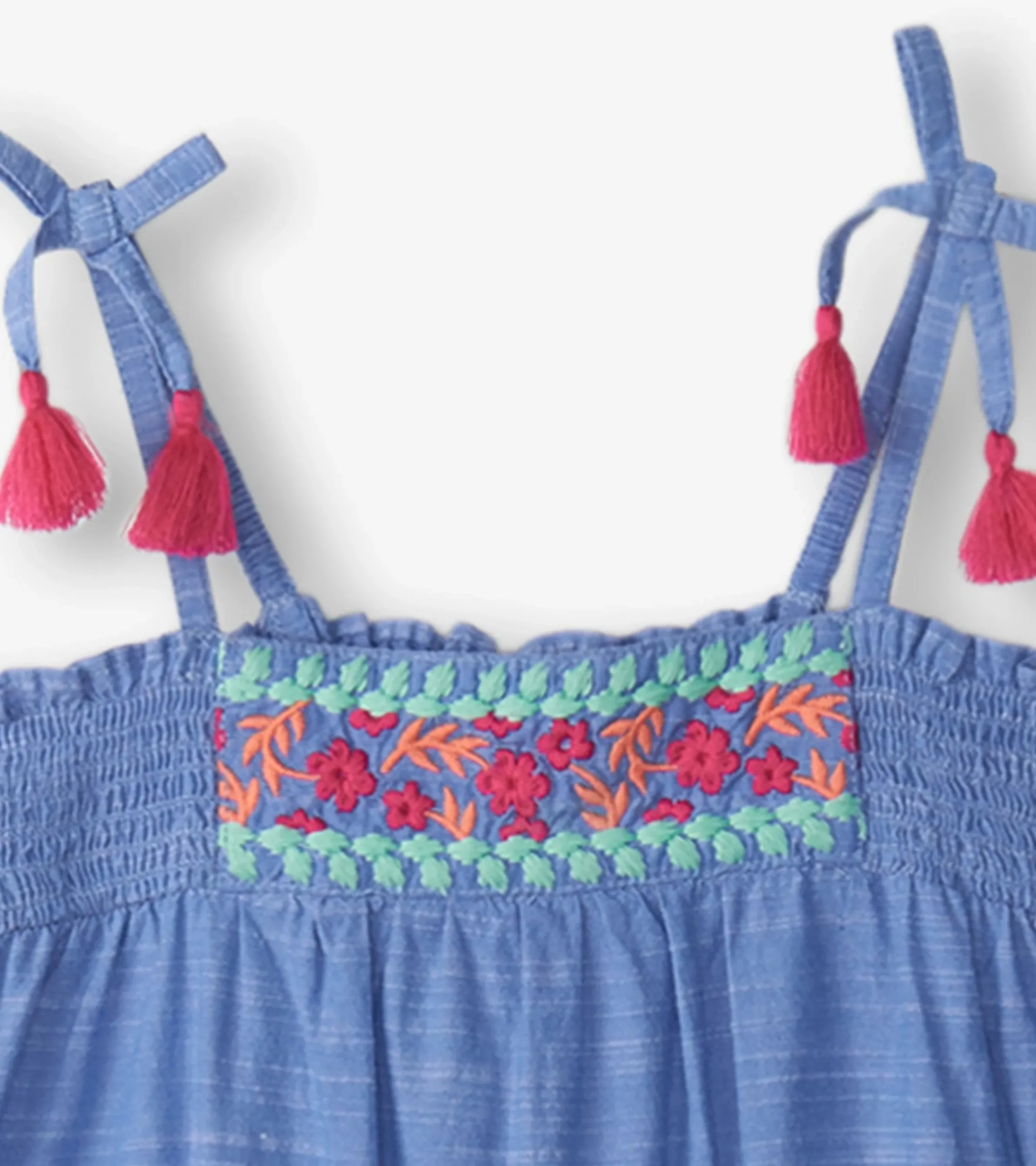 Discount Hatley Girls Chambray Smocked Jumpsuit