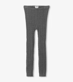 Sale Hatley Girls Charcoal Cable Knit Tights