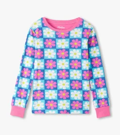 Outlet Hatley Girls Checkered Daisies Organic Cotton Pajama Set