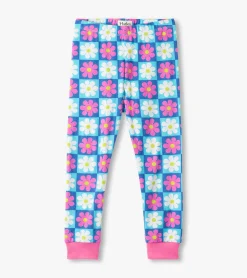 Outlet Hatley Girls Checkered Daisies Organic Cotton Pajama Set