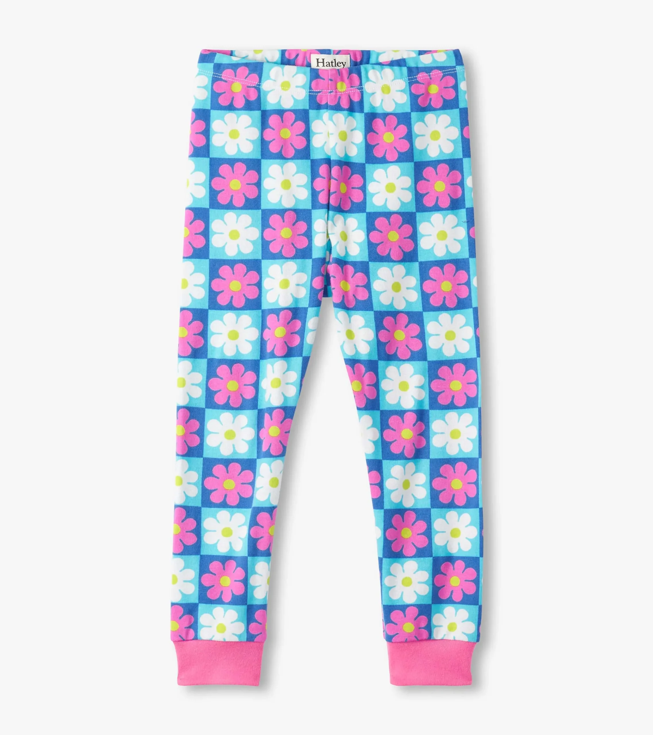 Outlet Hatley Girls Checkered Daisies Organic Cotton Pajama Set