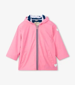 Clearance Hatley Girls Classic Pink Zip-Up Rain Jacket