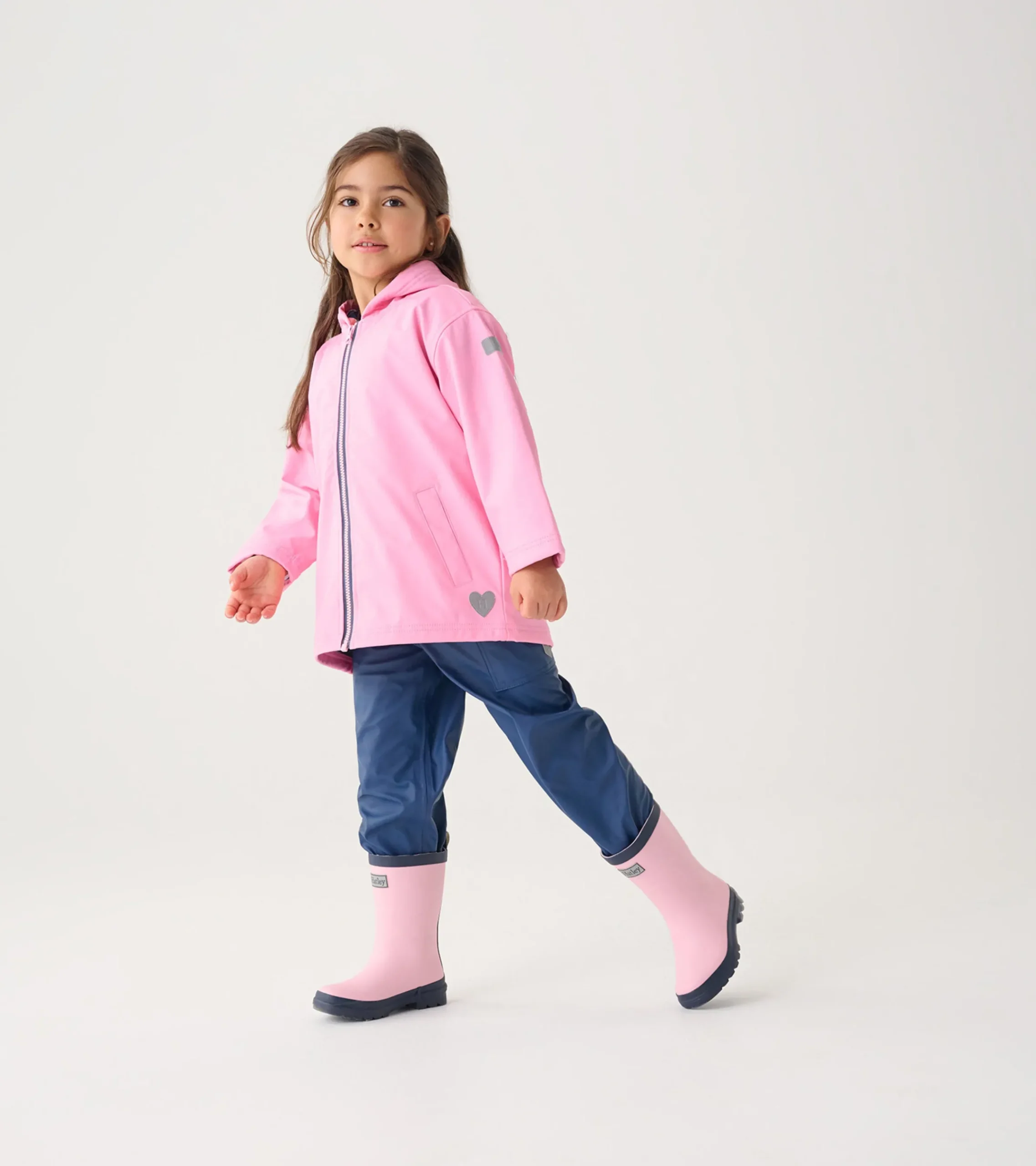 Clearance Hatley Girls Classic Pink Zip-Up Rain Jacket