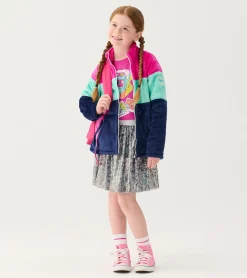 Online Hatley Girls Colourblock Stripes Fuzzy Fleece Zip-Up Jacket