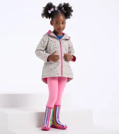 Clearance Hatley Girls Confetti Hearts Zip-Up Lightweight Rain Jacket