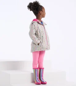 Clearance Hatley Girls Confetti Hearts Zip-Up Lightweight Rain Jacket