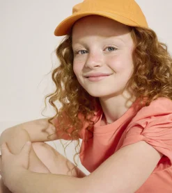 Sale Hatley Girls Coral Twisted Sleeve Tee
