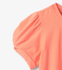 Sale Hatley Girls Coral Twisted Sleeve Tee