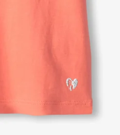 Sale Hatley Girls Coral Twisted Sleeve Tee