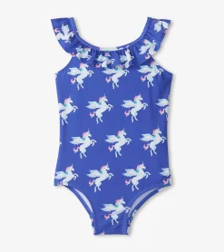 Clearance Hatley Girls Dazzling Unicorn Ruffle Sleeve Swimsuit